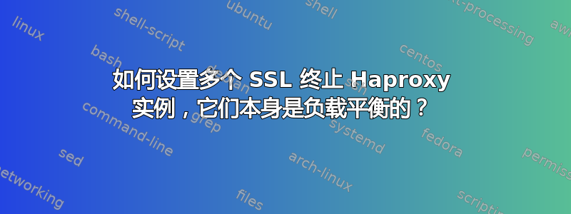 如何设置多个 SSL 终止 Haproxy 实例，它们本身是负载平衡的？