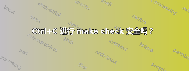 Ctrl+C 进行 make check 安全吗？