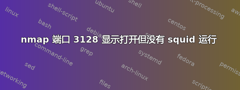 nmap 端口 3128 显示打开但没有 squid 运行