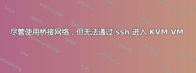 尽管使用桥接网络，但无法通过 ssh 进入 KVM VM