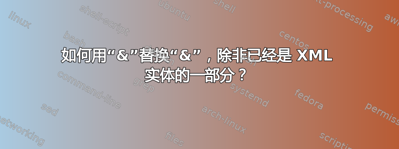 如何用“&”替换“&”，除非已经是 XML 实体的一部分？