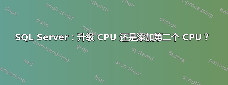 SQL Server：升级 CPU 还是添加第二个 CPU？