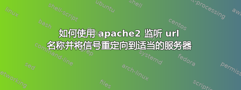 如何使用 apache2 监听 url 名称并将信号重定向到适当的服务器