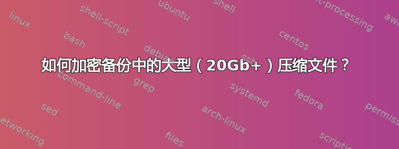 如何加密备份中的大型（20Gb+）压缩文件？