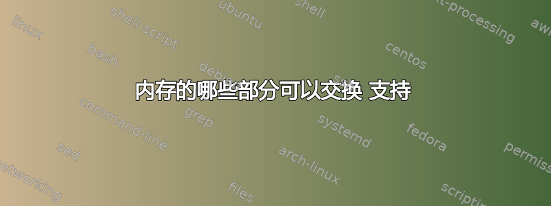 内存的哪些部分可以交换 支持