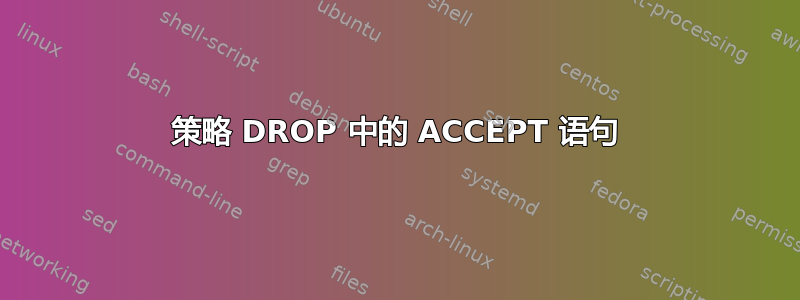 策略 DROP 中的 ACCEPT 语句