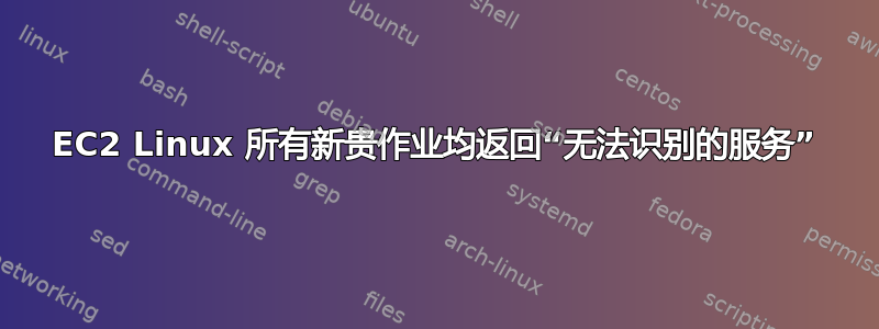 EC2 Linux 所有新贵作业均返回“无法识别的服务”