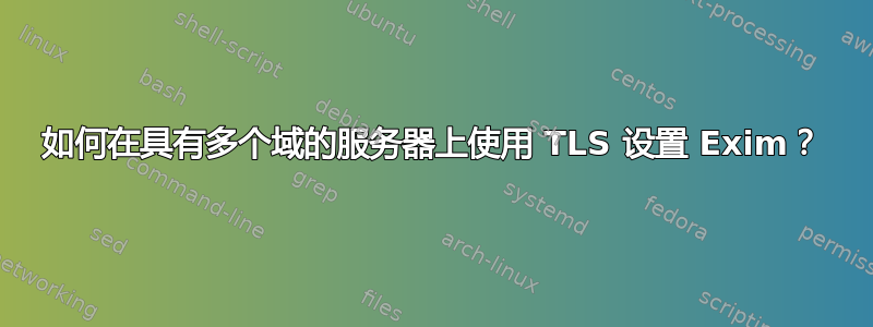 如何在具有多个域的服务器上使用 TLS 设置 Exim？