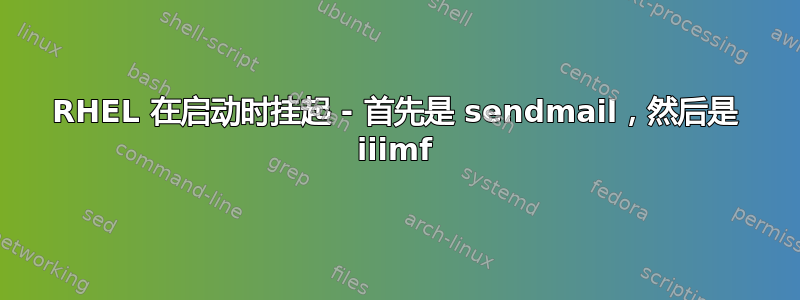 RHEL 在启动时挂起 - 首先是 sendmail，然后是 iiimf