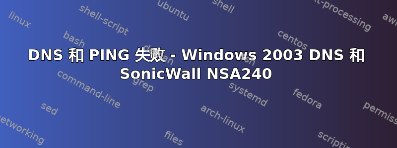 DNS 和 PING 失败 - Windows 2003 DNS 和 SonicWall NSA240