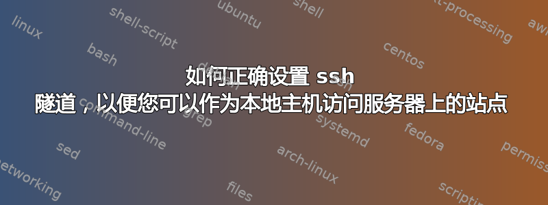 如何正确设置 ssh 隧道，以便您可以作为本地主机访问服务器上的站点