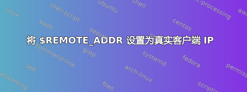 将 $REMOTE_ADDR 设置为真实客户端 IP 