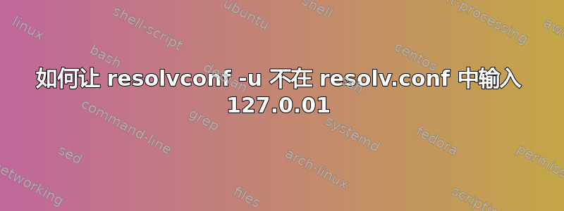 如何让 resolvconf -u 不在 resolv.conf 中输入 127.0.01