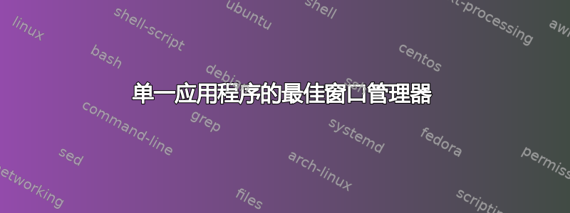 单一应用程序的最佳窗口管理器