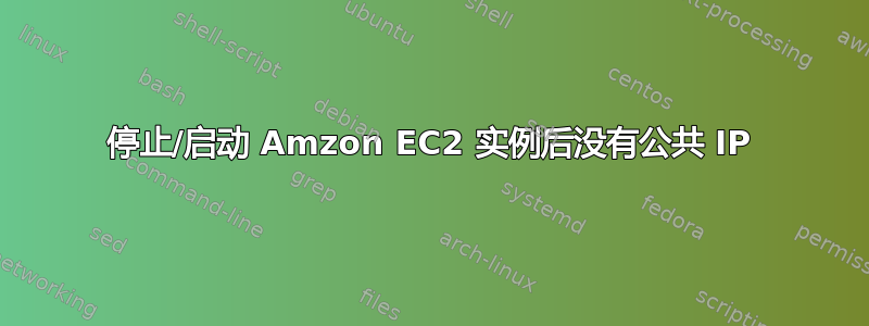 停止/启动 Amzon EC2 实例后没有公共 IP