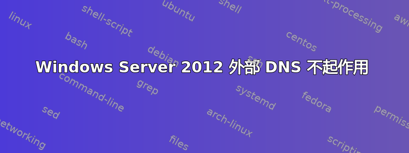 Windows Server 2012 外部 DNS 不起作用