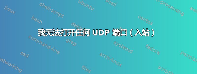 我无法打开任何 UDP 端口（入站）