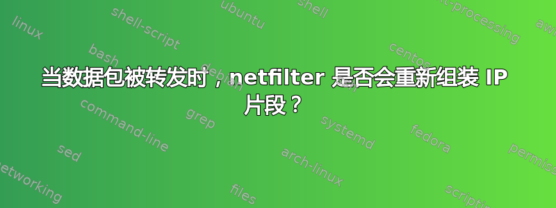 当数据包被转发时，netfilter 是否会重新组装 IP 片段？