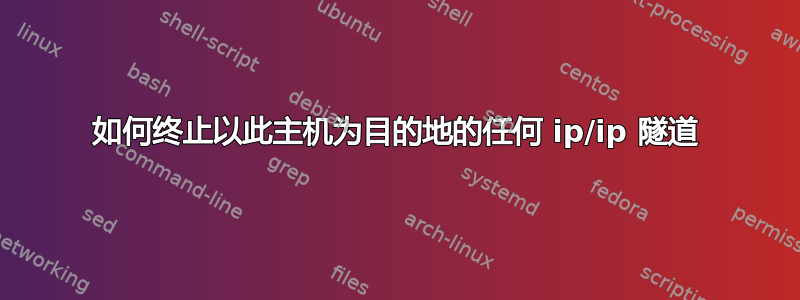 如何终止以此主机为目的地的任何 ip/ip 隧道