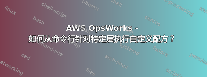 AWS OpsWorks - 如何从命令行针对特定层执行自定义配方？