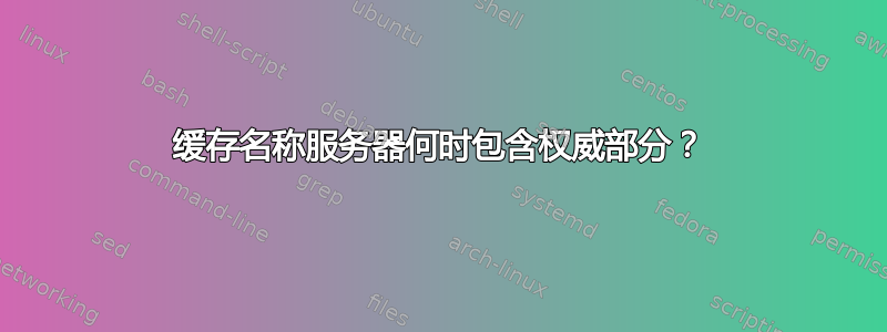 缓存名称服务器何时包含权威部分？