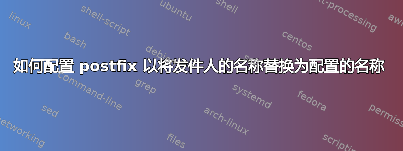 如何配置 postfix 以将发件人的名称替换为配置的名称