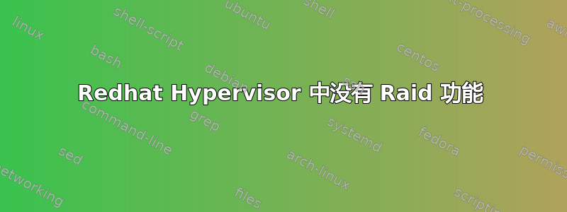 Redhat Hypervisor 中没有 Raid 功能