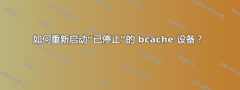 如何重新启动“已停止”的 bcache 设备？