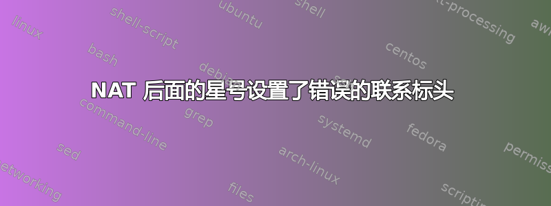 NAT 后面的星号设置了错误的联系标头