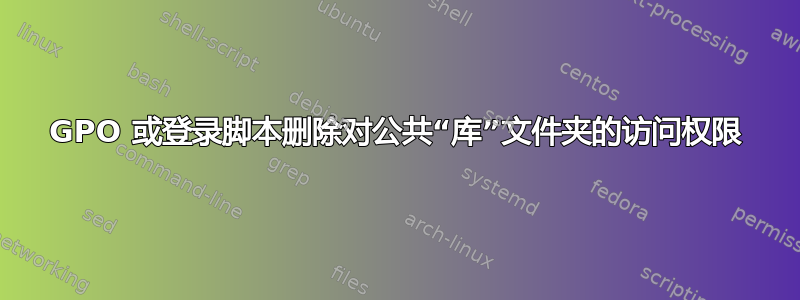 GPO 或登录脚本删除对公共“库”文件夹的访问权限