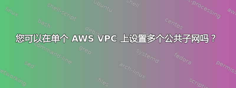 您可以在单个 AWS VPC 上设置多个公共子网吗？