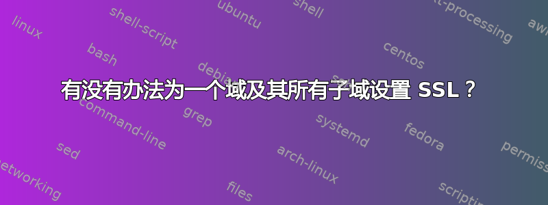 有没有办法为一个域及其所有子域设置 SSL？