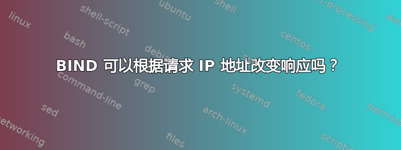 BIND 可以根据请求 IP 地址改变响应吗？