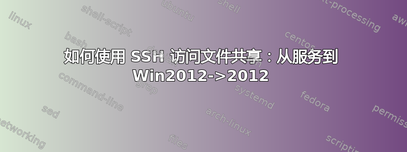 如何使用 SSH 访问文件共享：从服务到 Win2012->2012