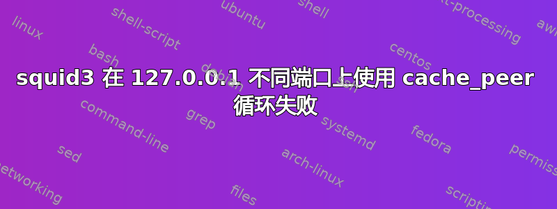 squid3 在 127.0.0.1 不同端口上使用 cache_peer 循环失败