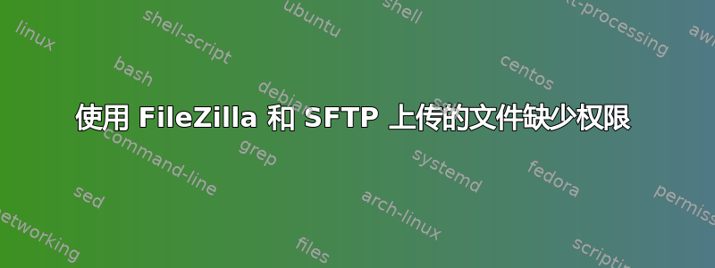 使用 FileZilla 和 SFTP 上传的文件缺少权限