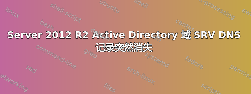 Server 2012 R2 Active Directory 域 SRV DNS 记录突然消失