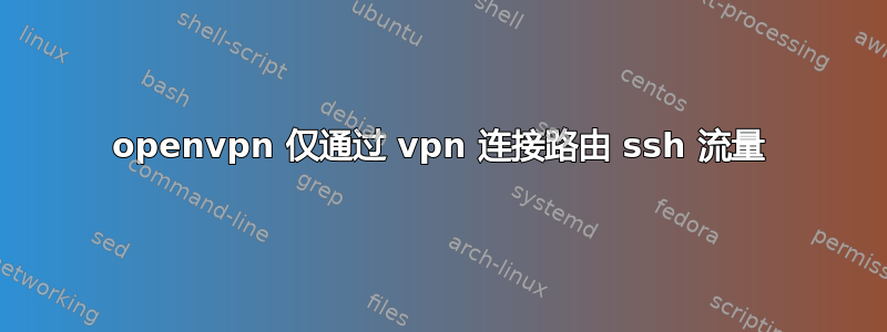 openvpn 仅通过 vpn 连接路由 ssh 流量