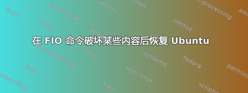 在 FIO 命令破坏某些内容后恢复 Ubuntu 