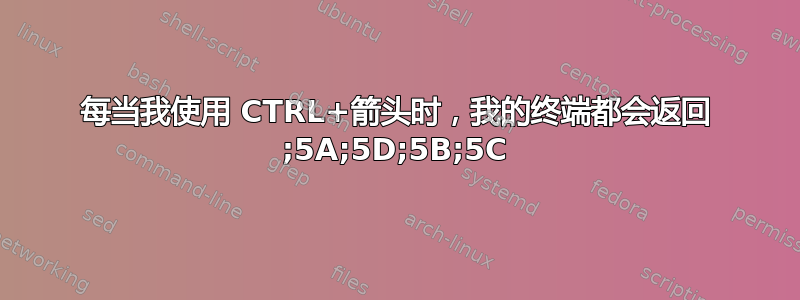 每当我使用 CTRL+箭头时，我的终端都会返回 ;5A;5D;5B;5C