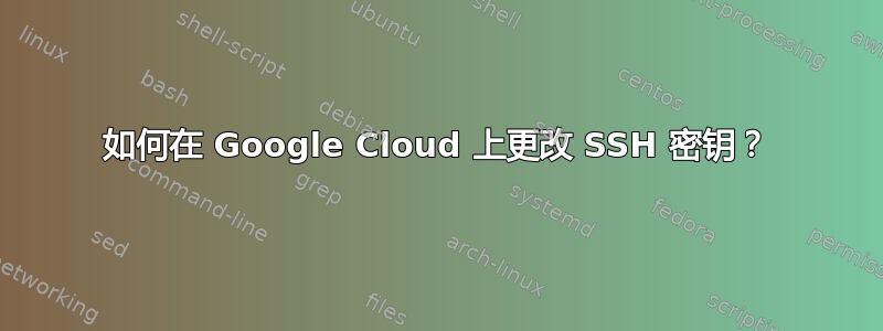 如何在 Google Cloud 上更改 SSH 密钥？