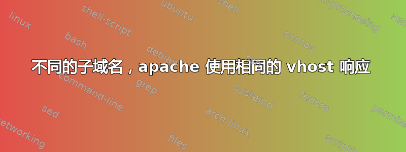 不同的子域名，apache 使用相同的 vhost 响应