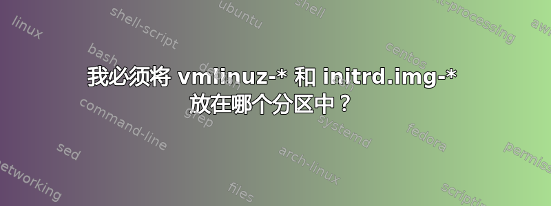 我必须将 vmlinuz-* 和 initrd.img-* 放在哪个分区中？