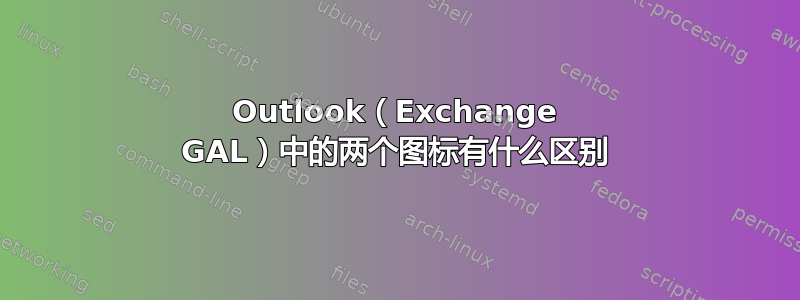 Outlook（Exchange GAL）中的两个图标有什么区别