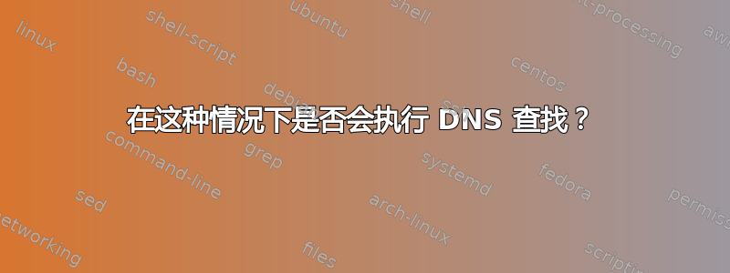 在这种情况下是否会执行 DNS 查找？