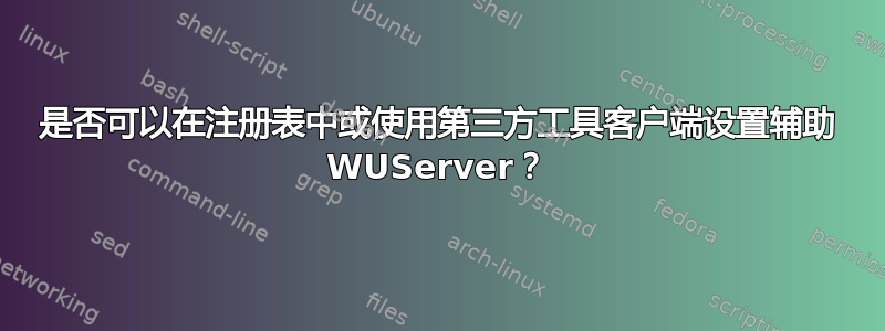 是否可以在注册表中或使用第三方工具客户端设置辅助 WUServer？