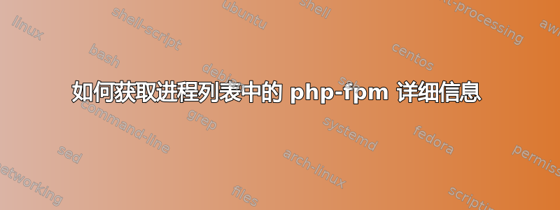 如何获取进程列表中的 php-fpm 详细信息