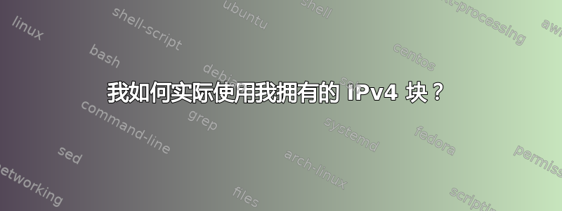 我如何实际使用我拥有的 IPv4 块？