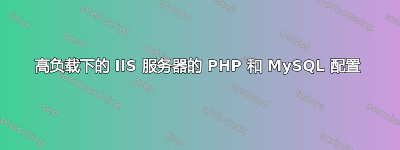 高负载下的 IIS 服务器的 PHP 和 MySQL 配置