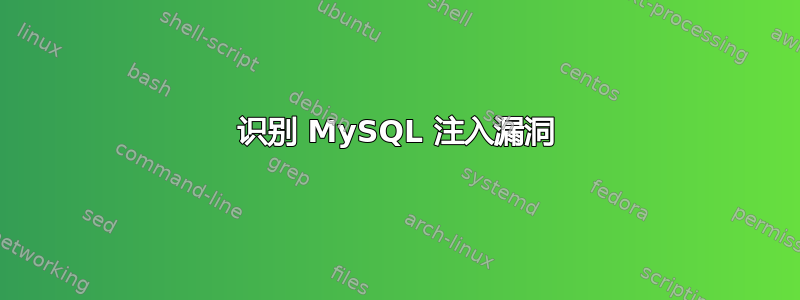 识别 MySQL 注入漏洞